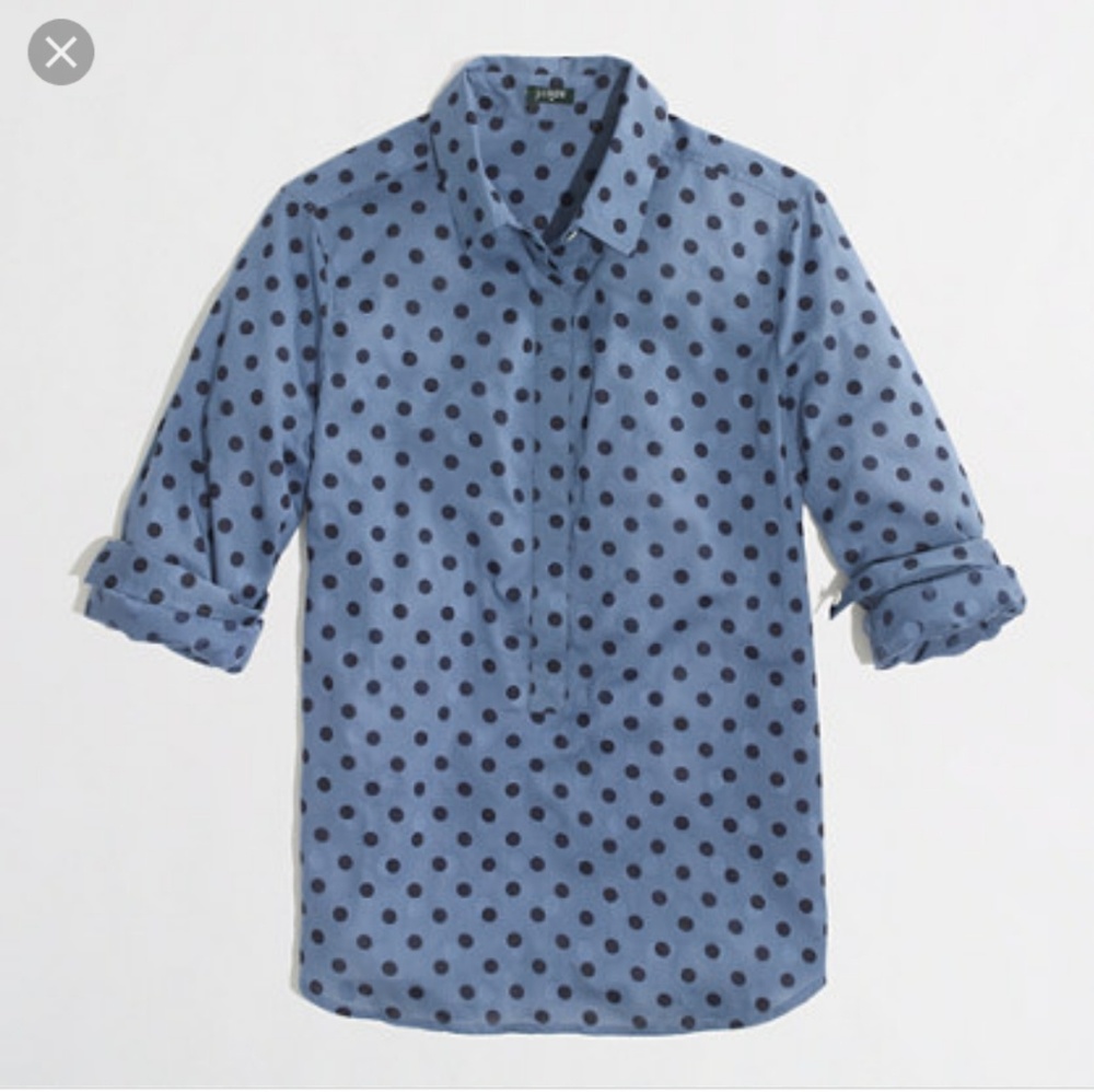 EUC JCrew factory polka dot pullover